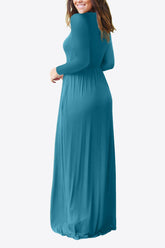 Robe à col rond et taille empire avec poches